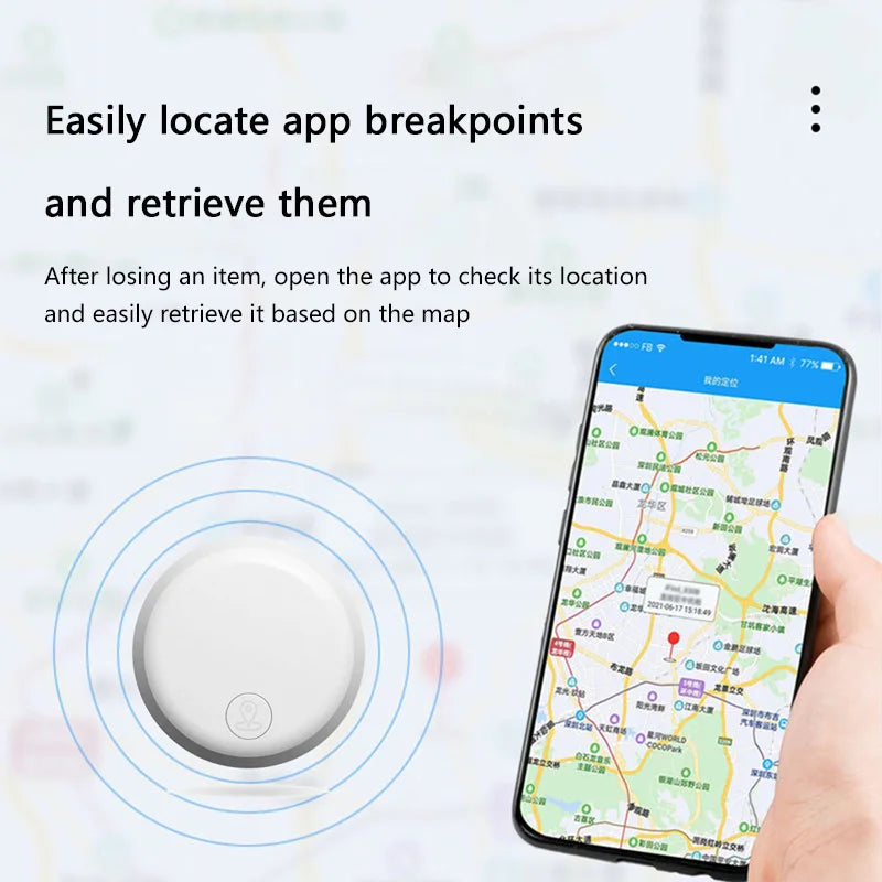 Mini urządzenie GPS do śledzenia – inteligentny lokalizator przeciw zgubieniu do samochodu, zwierząt, dzieci lub torby; Bluetooth, typu AirTag, kompatybilny z iOS i Android 📍